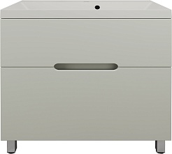 Style Line Тумба с кварцевой раковиной жасмин Матис 80 олива – фотография-1